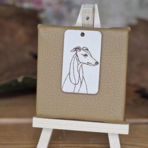 creamoarts-brandwerk006 Schlüsselanhänger:Windhund im One-Line-Stil